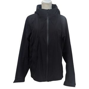 Sandro Paris Polyester Soft Shell Jacket Hooded Stowaway Black Size XL
